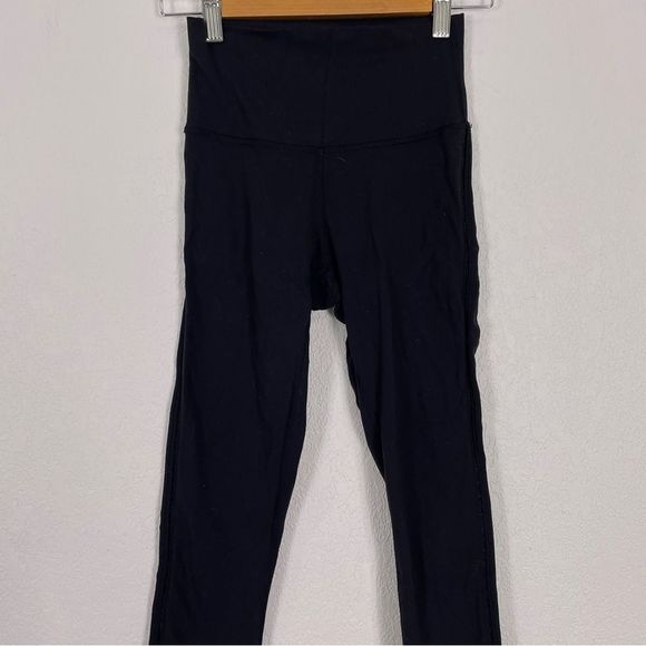 Lululemon Black High Waisted Leggings with Stripes Down Sides - Picture 3 of 7